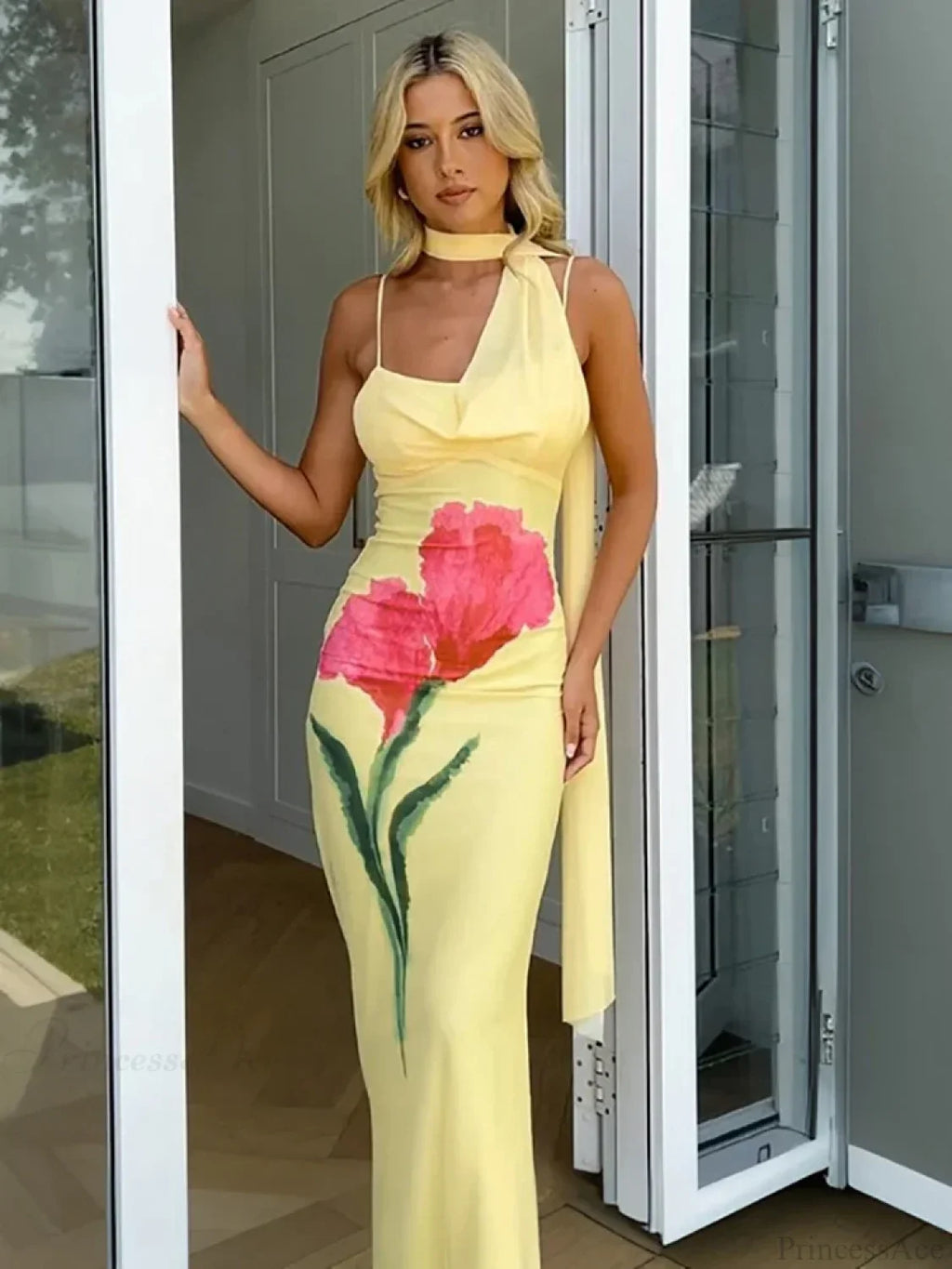 Yellow Backless Vacation Dress image 4