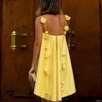 Yellow Rose Satin Mini Dress image 3