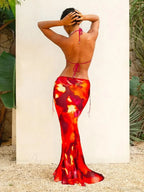 Zebra Stripe Skirt Three Piece Swimsuit image 2