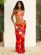 Zebra Stripe Skirt Three Piece Swimsuit image 1