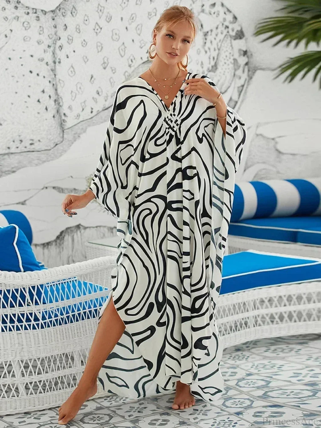 Zebra Stripes Long Dress Cover Up image 18