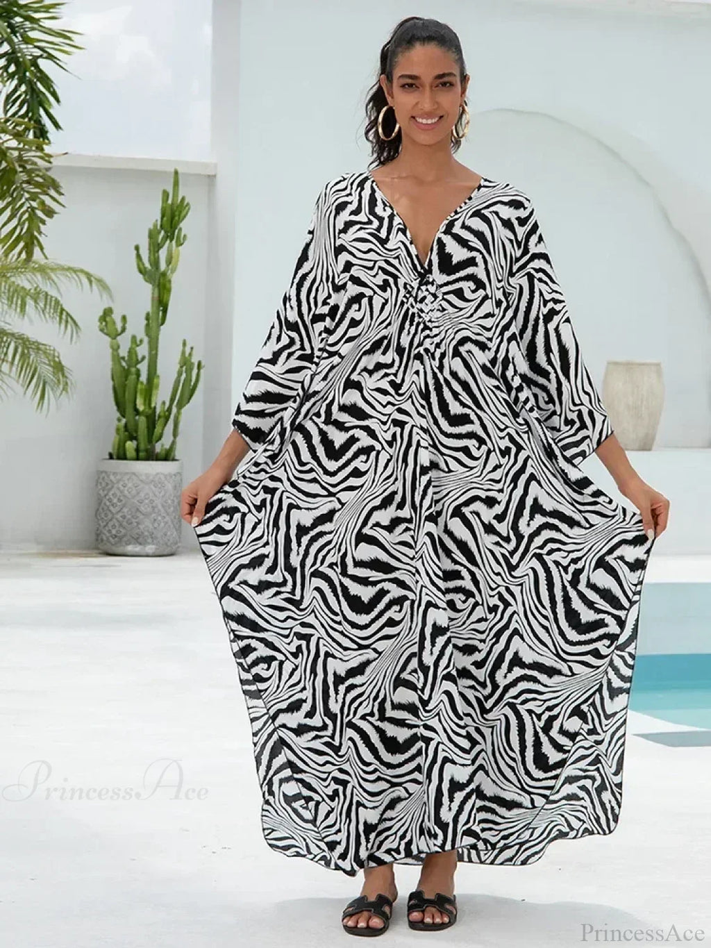 Zebra Stripes Long Dress Cover Up image 25
