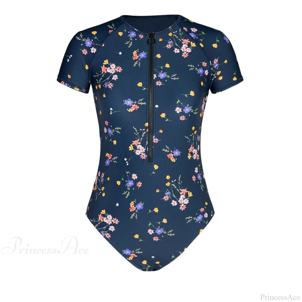 Zipper Short Sleeve High Neck One Piece Set image 3