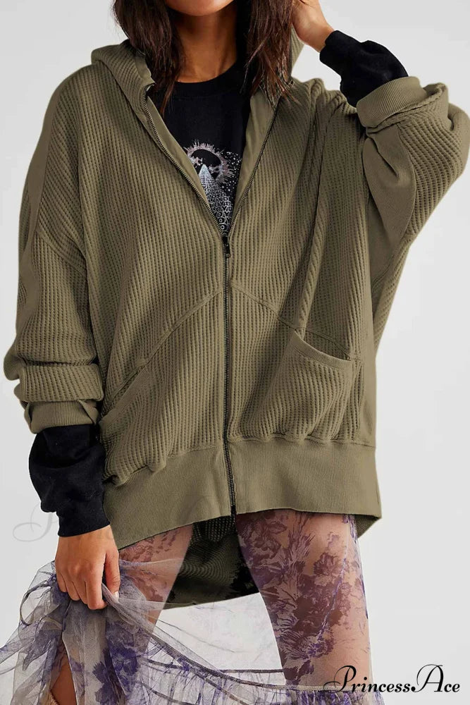 Zipper Waffle Hoodie image 20