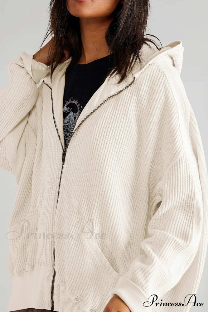 Zipper Waffle Hoodie image 9