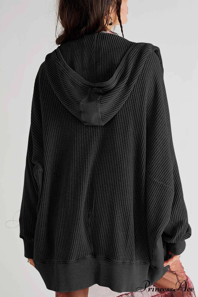Zipper Waffle Hoodie image 8