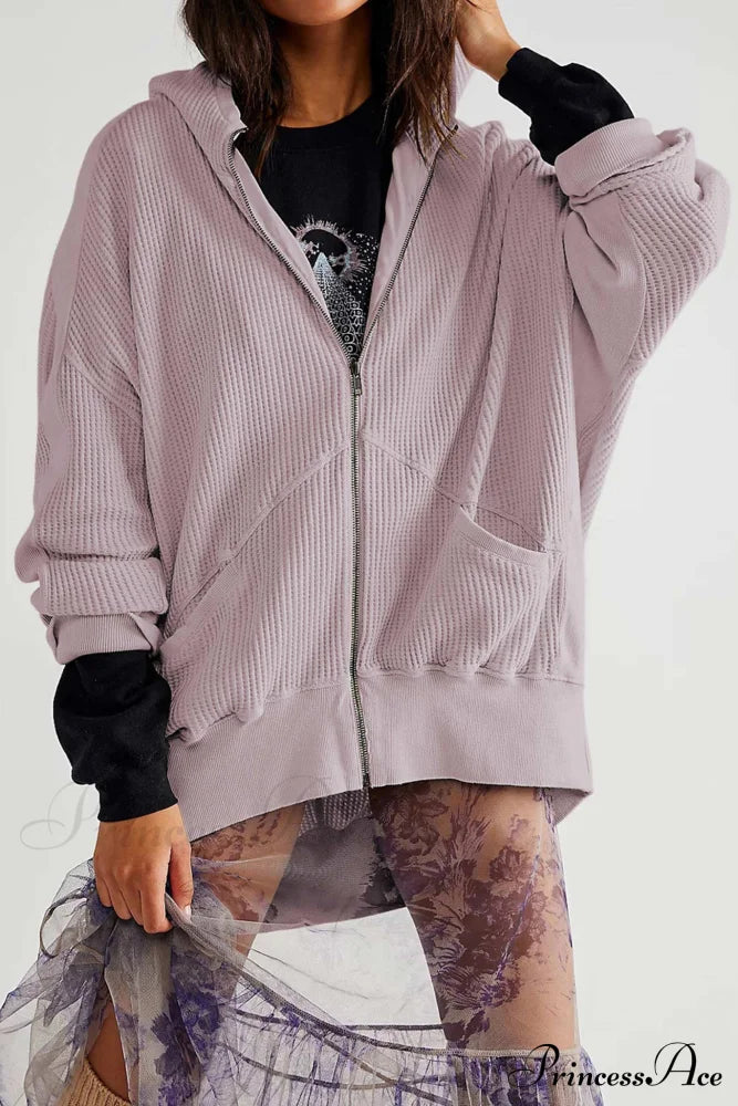 Zipper Waffle Hoodie image 2