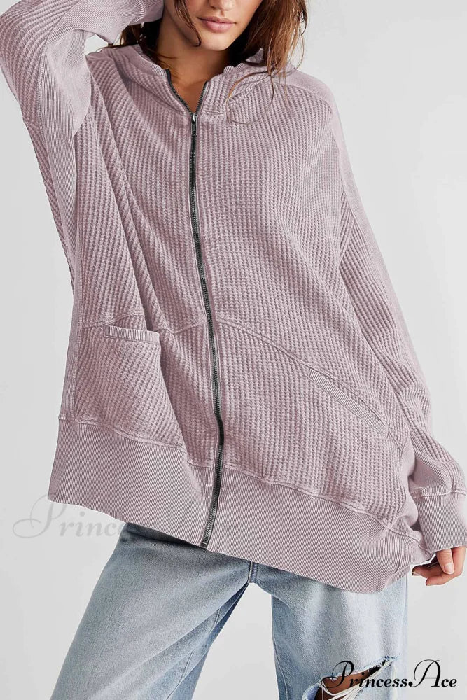 Zipper Waffle Hoodie image 1