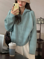 Zippered Knit Cardigan image 5