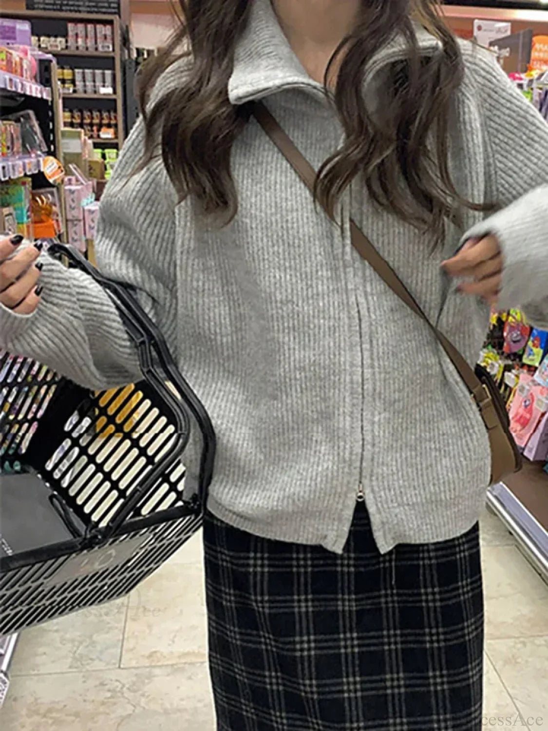 Zippered Knit Cardigan image 4