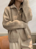 Zippered Knit Cardigan image 1